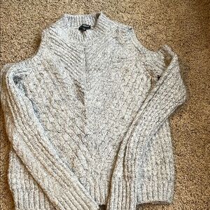 Express Gray Cable Knit Sweater